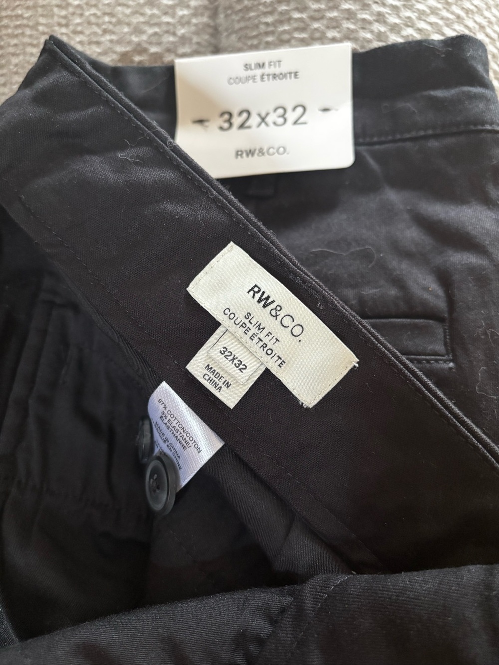 RW&CO. Men's Slim Fit Dress Pants in Black